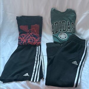 Adidas Kids Tees in Forest Green and Navy